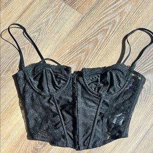 Elegant Black Lace Bustier
